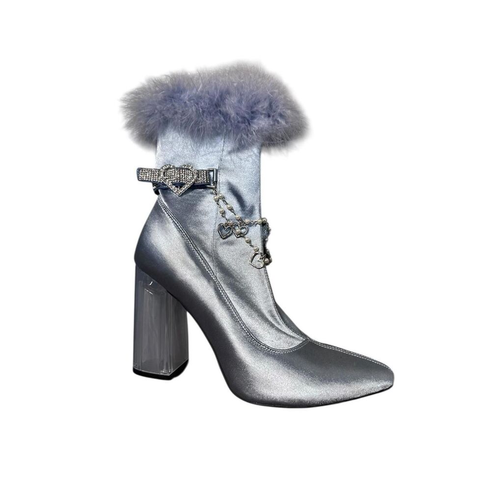 Dolls Kill Women's Silver and Blue Boot - Picture 5 of 6